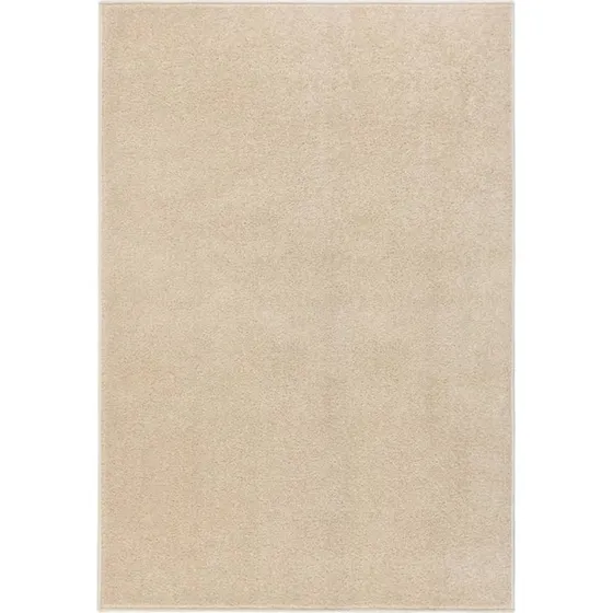 Gulvtppe 160x230 cm kort luv Beige, 100% PP