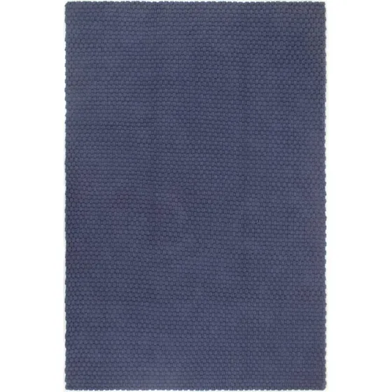 Bomuldsgulvtppe 120x180 cm rektangulrt Marinebl