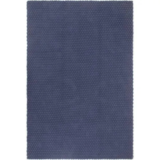 Gulvtæppe 160x230 cm rektangulært bomuld – marineblå