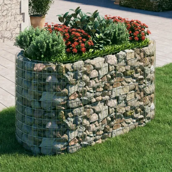 Gabion-højbed 200x100x100 cm - galvaniseret jern