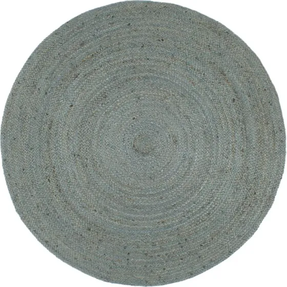 Håndlavet rundt jute-gulvtæppe 180 cm – olivengrøn