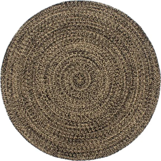 Håndlavet jute-gulvtæppe 180 cm – sort/brun
