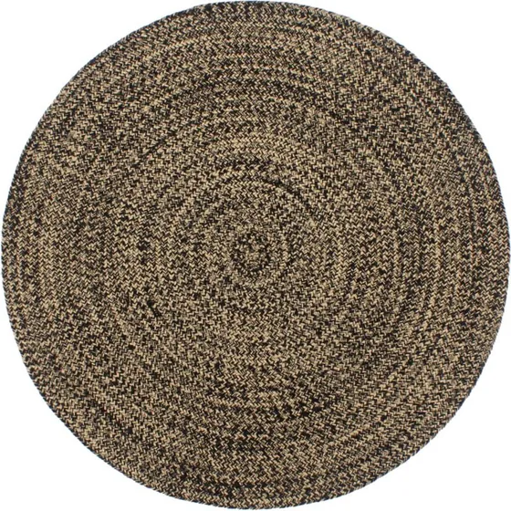 Håndlavet jute gulvtæppe 210 cm – sort/brun