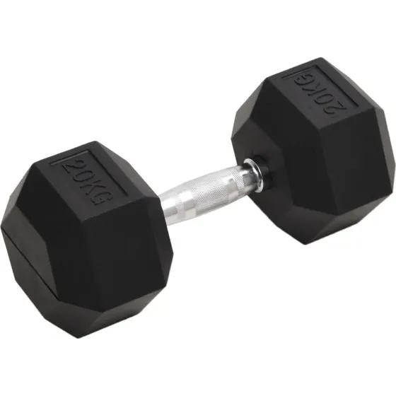 Hndvgt 20 kg stbejern med gummibelgning (sekskantet)