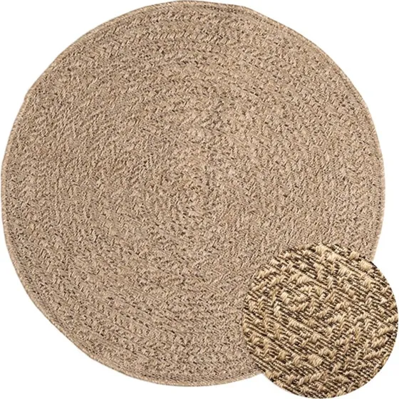 ZIZUR gulvtæppe 90 cm – jute-look indendørs/udendørs