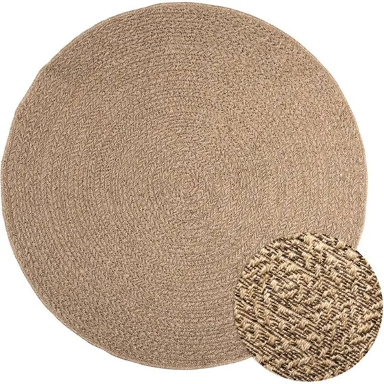 ZIZUR gulvtæppe 160 cm – jute-look til inde/ude