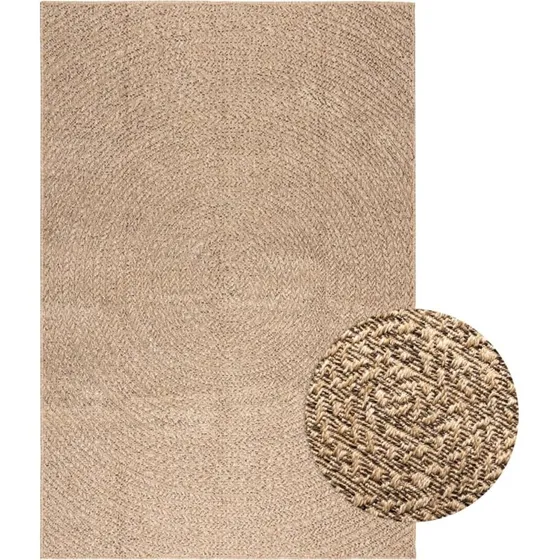 ZIZUR gulvtæppe 140x200 cm – jute-look, indendørs/udendørs