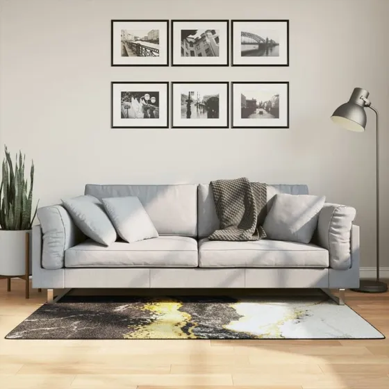 Gulvtæppe 80x150 cm vaskbart skridsikkert flerfarvet