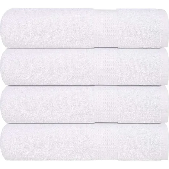 Hndklder 4 stk 50x100 cm 360 g/m 100% bomuld - Hvid