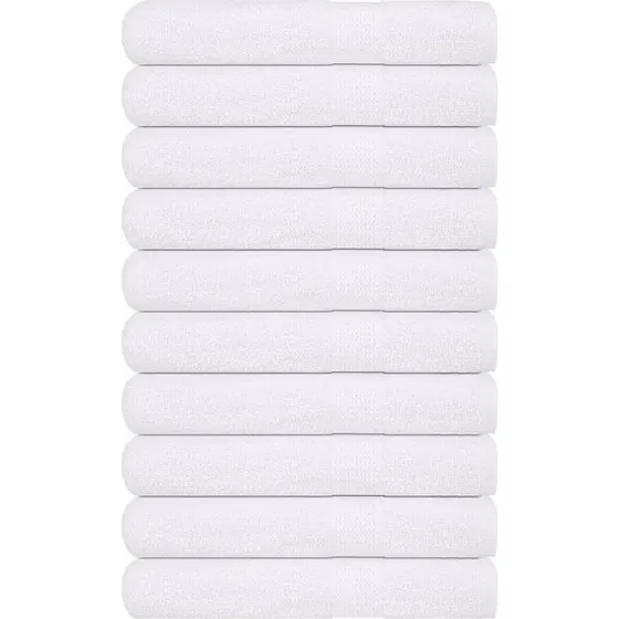 Hndklder 10 stk 100x200 cm 360 g/m 100% bomuld - Hvid