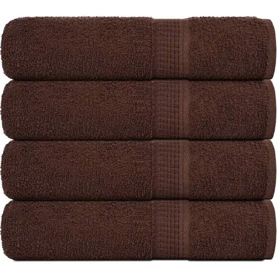 Hndklder 4 stk 50x100 cm 360 g/m - Brun