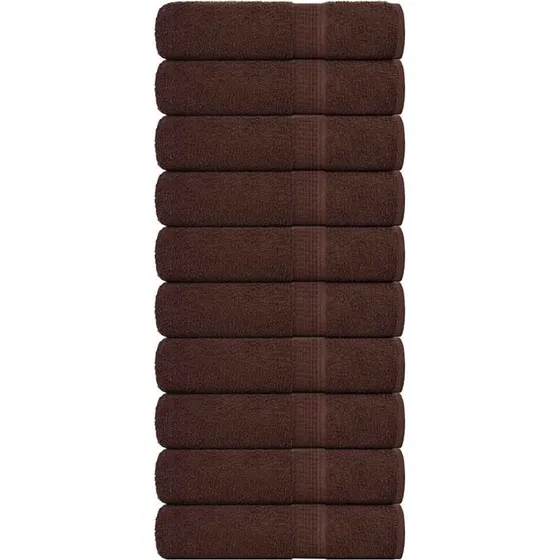 Hndklder 10 stk 50x100 cm 360 g/m - Brun