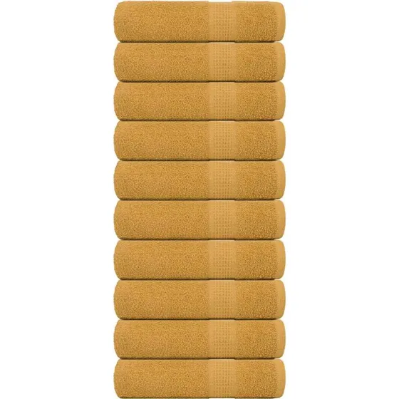 Håndklæder 10 stk 50x100 cm 360 g/m² - Guldfarvet