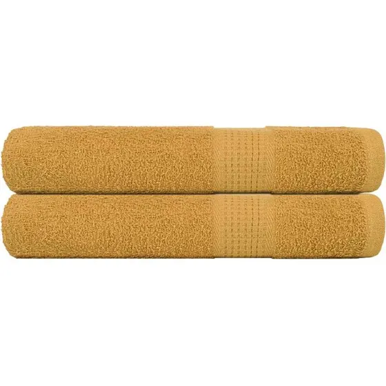 Håndklæder 2 stk 100x200 cm 360 gsm - Guldfarvet