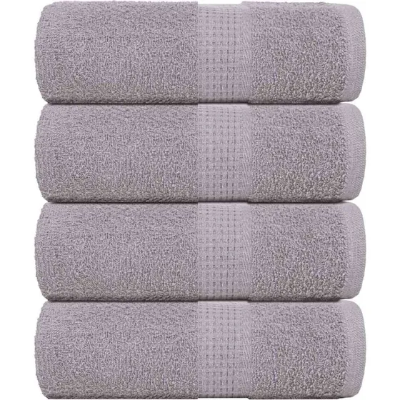 Gæstehåndklæder 4 stk 30x50 cm 360 gsm – 100% bomuld (grå)