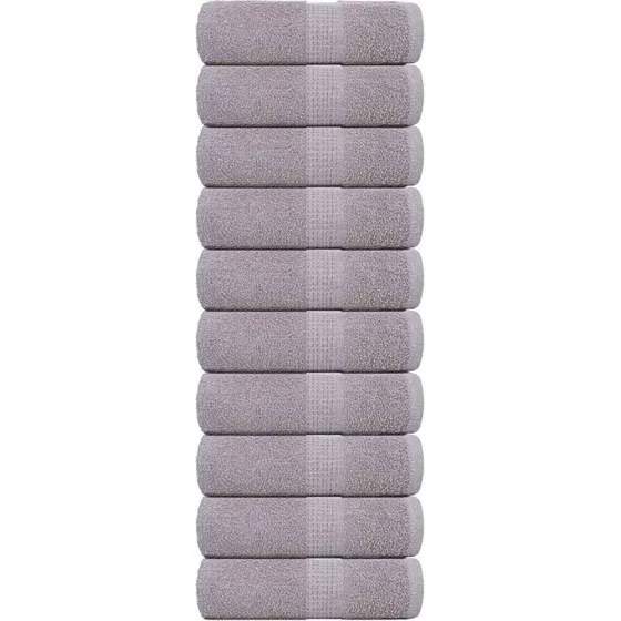 Gæstehåndklæder 10 stk 30x50 cm 360 g/m² - Grå