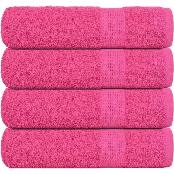 Håndklæder 4 stk. 50x100 cm 360 g/m² - Lyserød