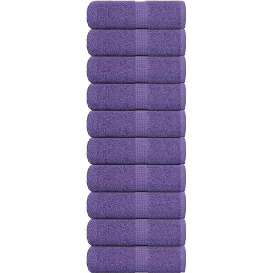 Gæstehåndklæder 10 stk 30x50 cm 360 g/m² - Lilla