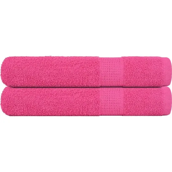 Håndklæder 2 stk 100x200 cm 360 gsm lyserød