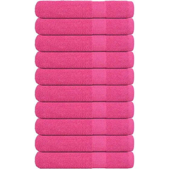 10-pak håndklæder 100x200 cm 360 g/m² lyserød - 100% bomuld
