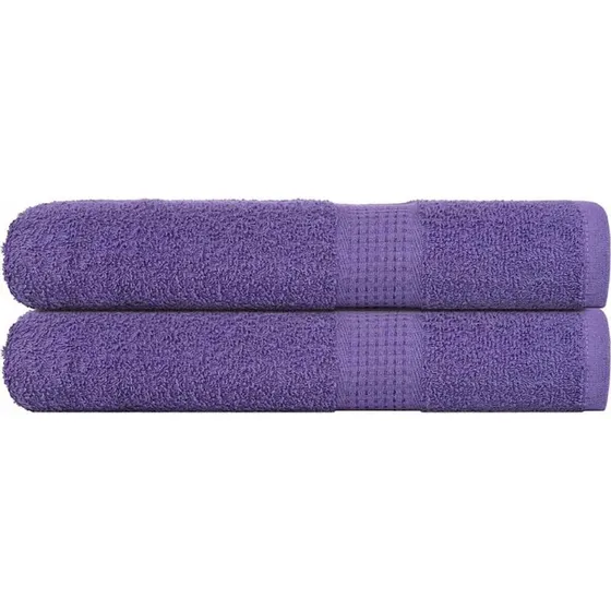 Håndklæder 2 stk 100x200 cm 360 g/m² - Lilla (100% bomuld)