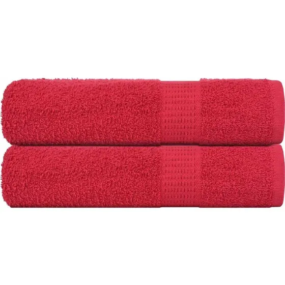 Håndklæder 2 stk 50x100 cm 360 g/m² – Røde, 100% Bomuld