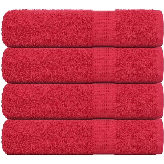 Håndklæder 4 stk 50x100 cm 360 gsm - Rød