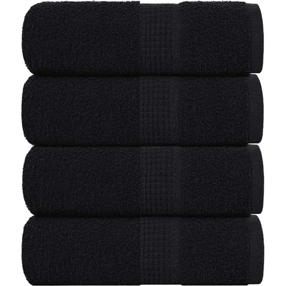 Gæstehåndklæder 4 stk 30x50 cm 360 gsm, sort