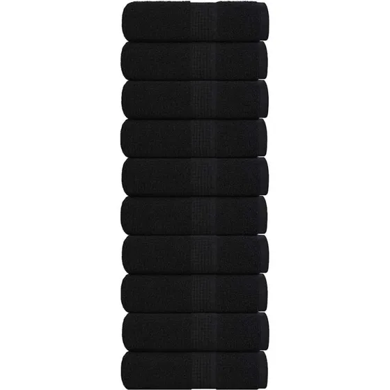 Gæstehåndklæder 10 stk. 30x50 cm 360 g/m² – Sort