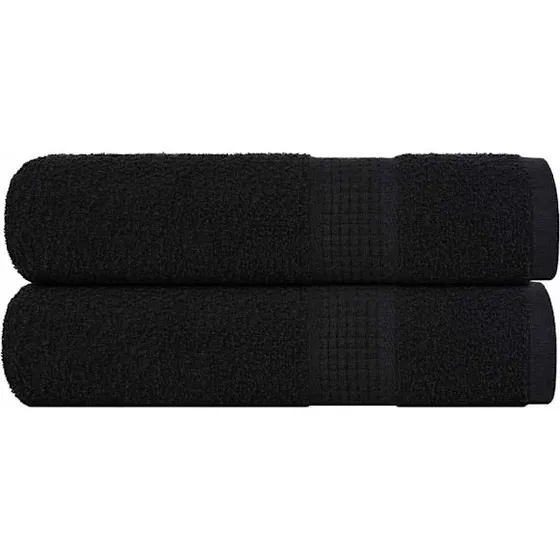 Hndklder 2 stk 50x100 cm 360 g/m 100% bomuld - Sort