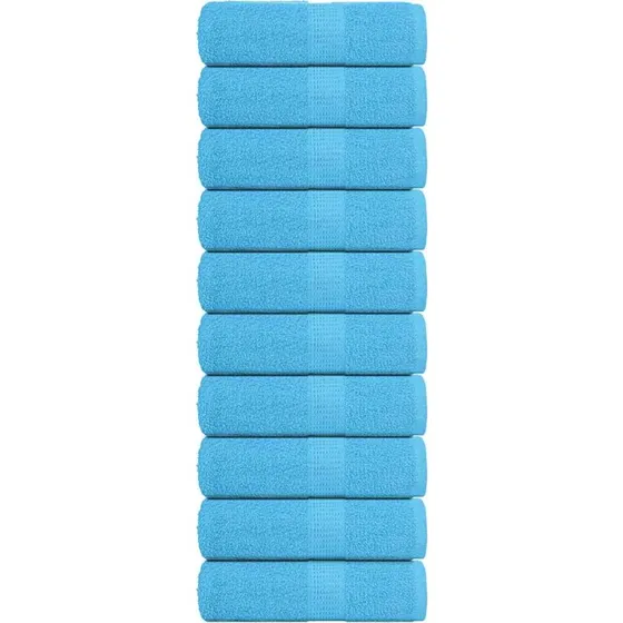 Gæstehåndklæder 10 stk 30x50 cm 360 gsm – turkis