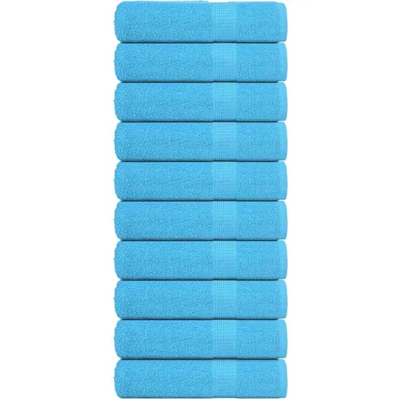 Håndklæder 10 stk 50x100 cm 360 g/m² turkis
