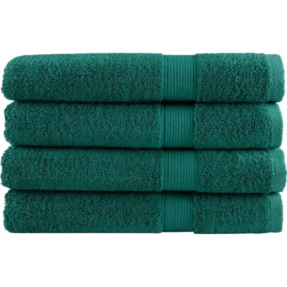 SOLUND Premium håndklæder 4 stk 100x200 cm 600 g/m² - Grøn
