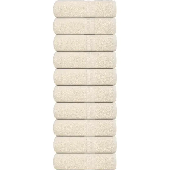 Gæstehåndklæder 10 stk 30x50 cm 360 g/m² – creme