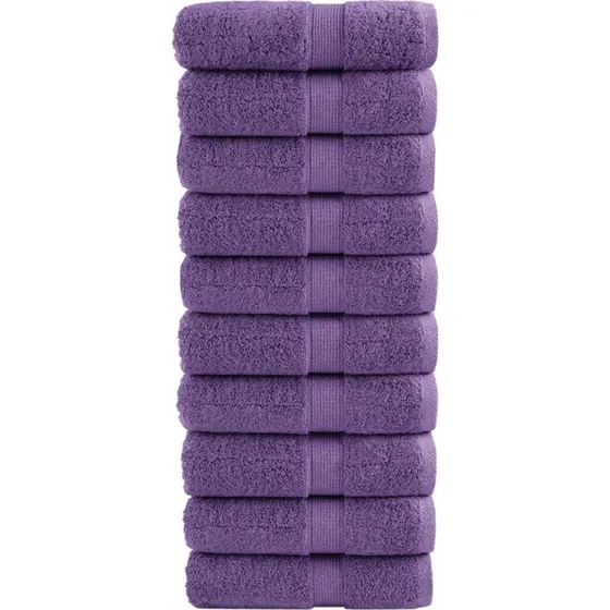 Gæstehåndklæder SOLUND 10 stk 30x50 cm 600 g/m² - Lilla