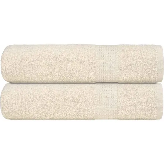 Håndklæder 2 stk. 50x100 cm 360 g/m² – creme