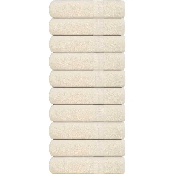 Håndklæder 10 stk 50x100 cm 360 g/m² creme – 100% bomuld