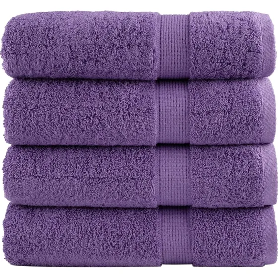 SOLUND håndklæder 4 stk 70x140 cm 600 g/m² - lilla