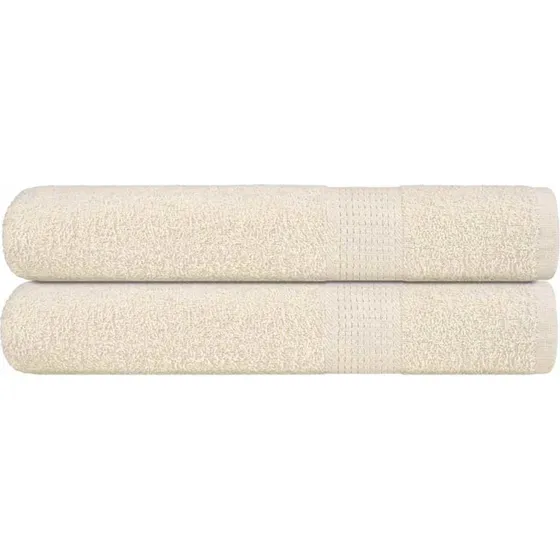 Håndklæder 2 stk. 100x200 cm 360 g/m² – creme