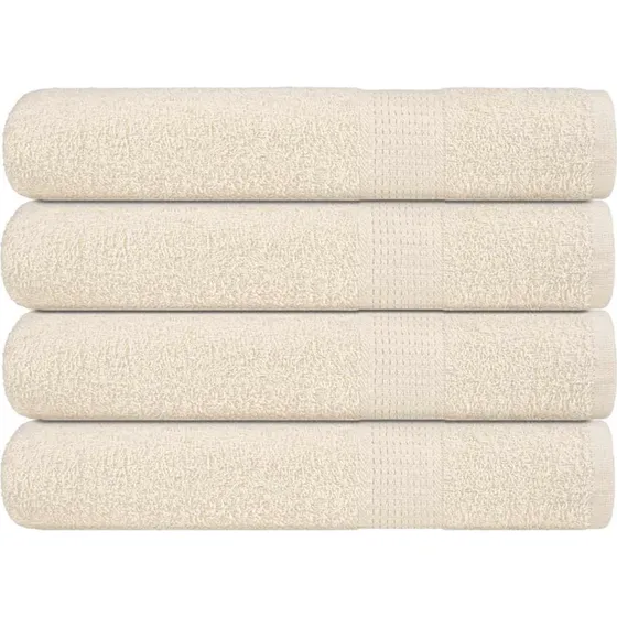 Håndklæder 4 stk 100x200 cm 360 g/m² – creme