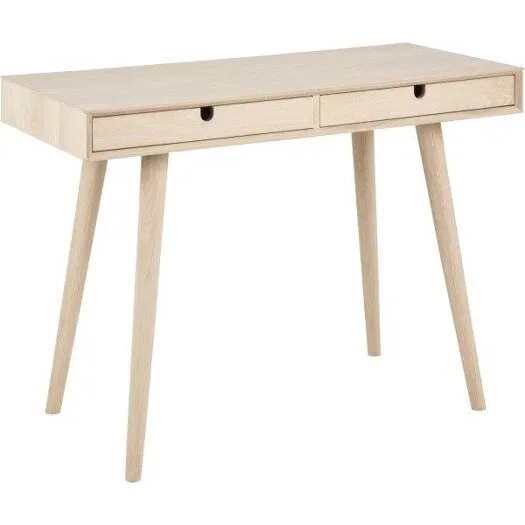 Century skrivebord i hvidpigmenteret eg 100x45x74 cm, 2 skuffer