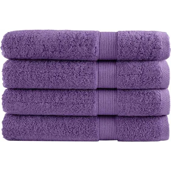 SOLUND håndklæder 4 stk Premium 100x200 cm 600 g/m² - lilla