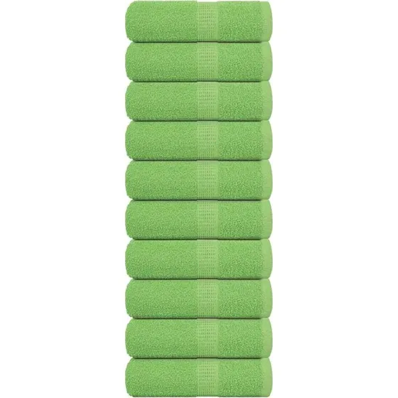 Gæstehåndklæder 10 stk 30x50 cm 360 g/m² - Æblegrøn