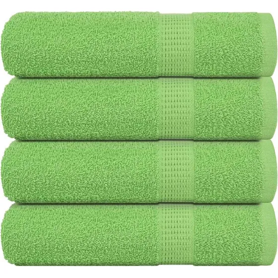 Håndklæder 4 stk. 50x100 cm 360 g/m² Æblegrøn