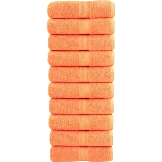 Gæstehåndklæder SOLUND 10 stk 30x50 cm 600 g/m² – Orange