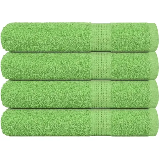 Håndklæder 4 stk 100x200 cm 360 g/m² æblegrøn – 100% bomuld