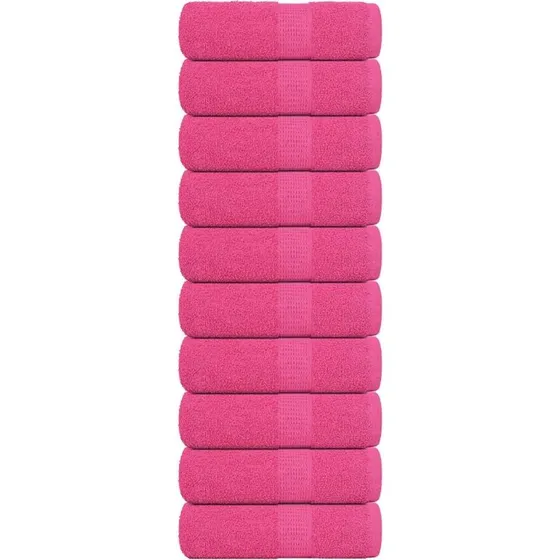 Gæstehåndklæder 10 stk 30x50 cm 360 gsm lyserød