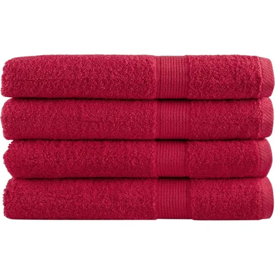 SOLUND Premium badehåndklæder 4 stk 100x200 cm 600 g/m² - Rød