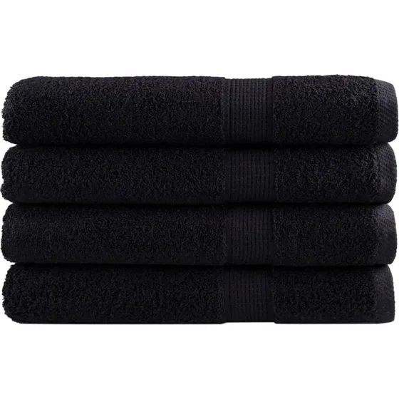 SOLUND Premium hndklder 4 stk, 100x200 cm, 600 g/m - sort