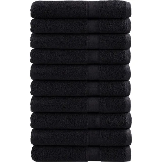 SOLUND Premium hndklder 10 stk 100x200 cm 600 g/m - Sort